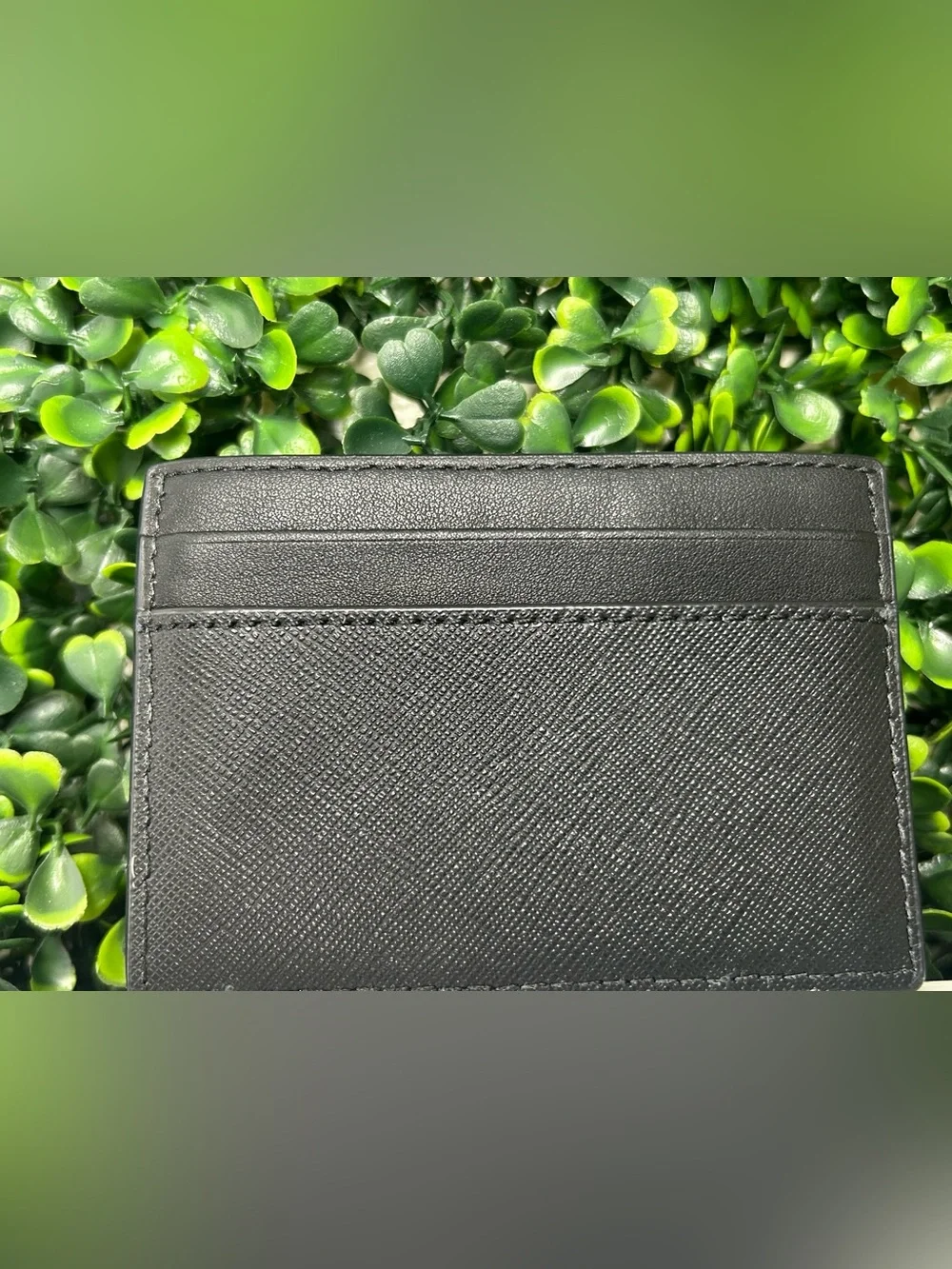 Michael Kors Black Leather Textured Card Holder  USED